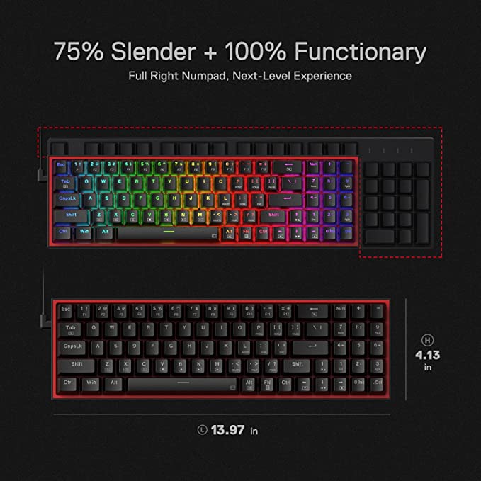 Redragon K628 Pollux 75% RGB Mechanical Gaming Keyboard price in Pakistan