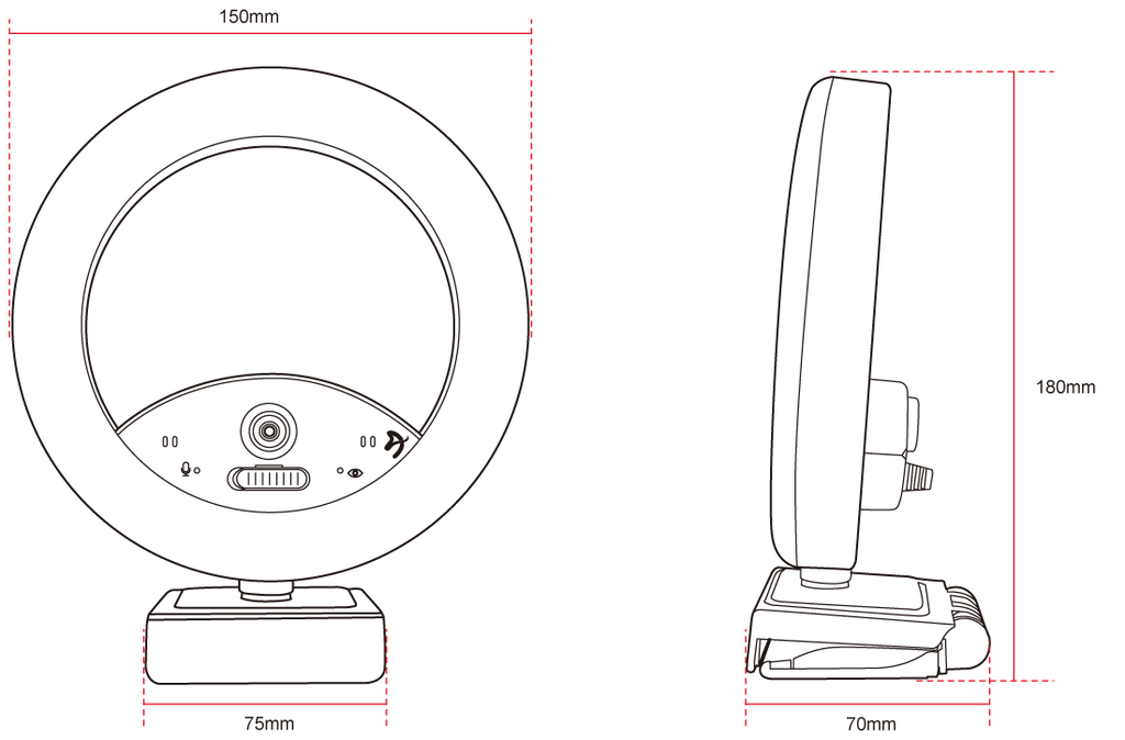 Arozzi Occhio - True Privacy Ring Light Webcam For Pc