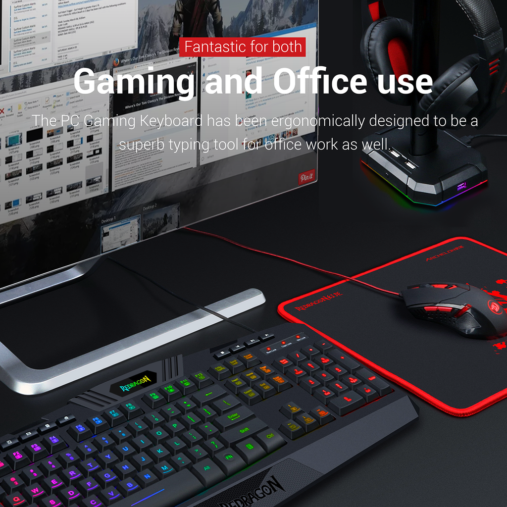 Redragon S101-3 RGB Keyboard and M601 Mouse Gaming Combo Price in Pakistan