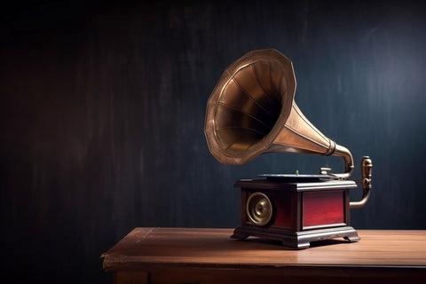 Old fashioned radio, gramophone