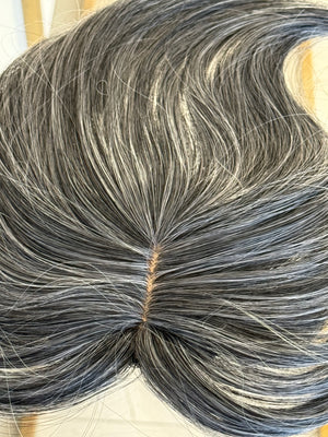 Tillstyle grey highlighted hair topper with bangs - tillstyle - Hair Topper With Bangs