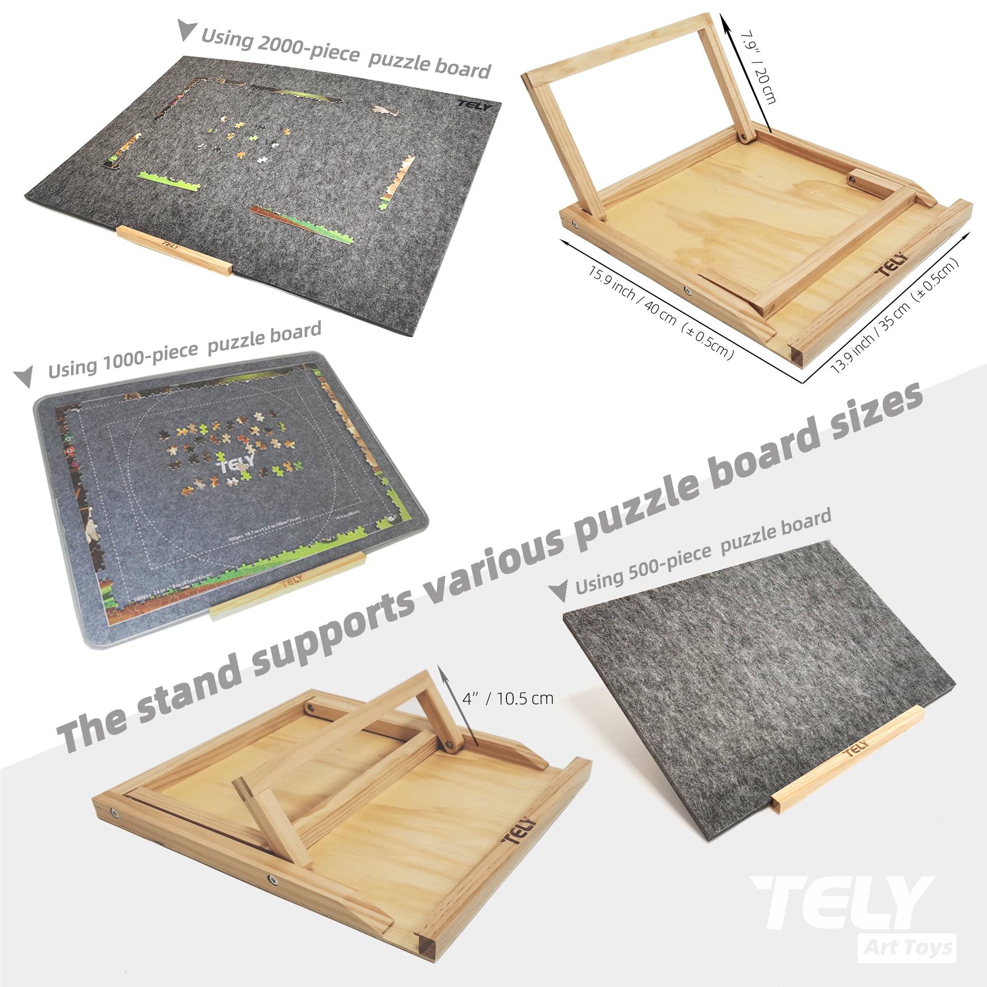 Portable Jigsaw Puzzle Board with Trays & Cover for Up to 1000