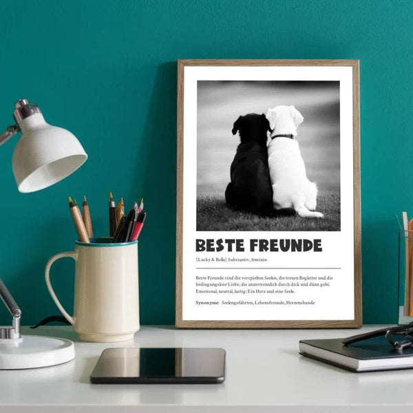 Definitions Poster Beste Freunde (Hundefreunde) – Personalisiertes Geschenk