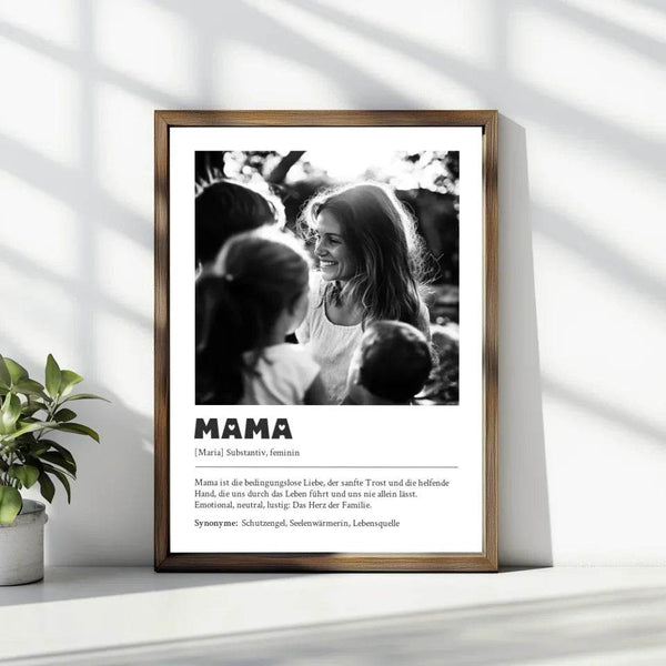 Emotionales Definitions Poster Mama – Einzigartiges, personalisiertes Geschenk