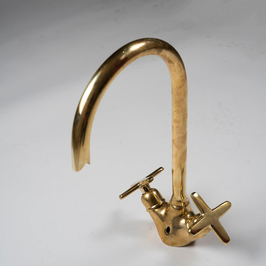 Oxidized Brass Gooseneck Bathroom Faucet with Luxurious Patina