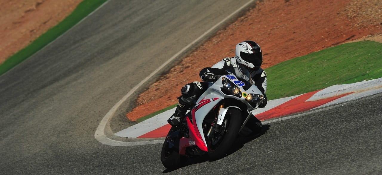 Riding a motorcycle on a circuit