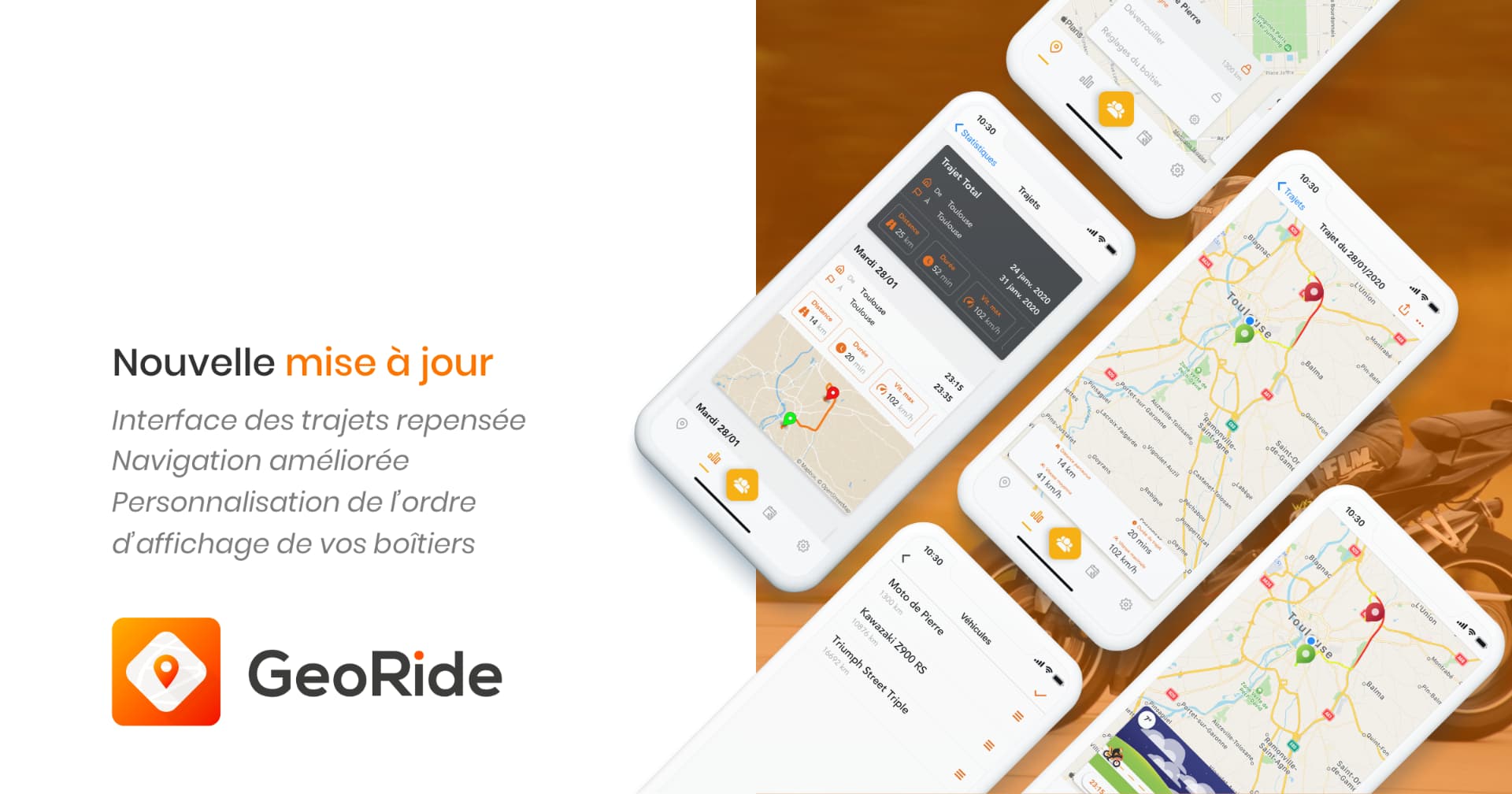 GeoRide, Mise à jour des trajets