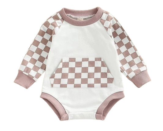 Baby retro checkered jumpsuit rompers - Hippo Boutique