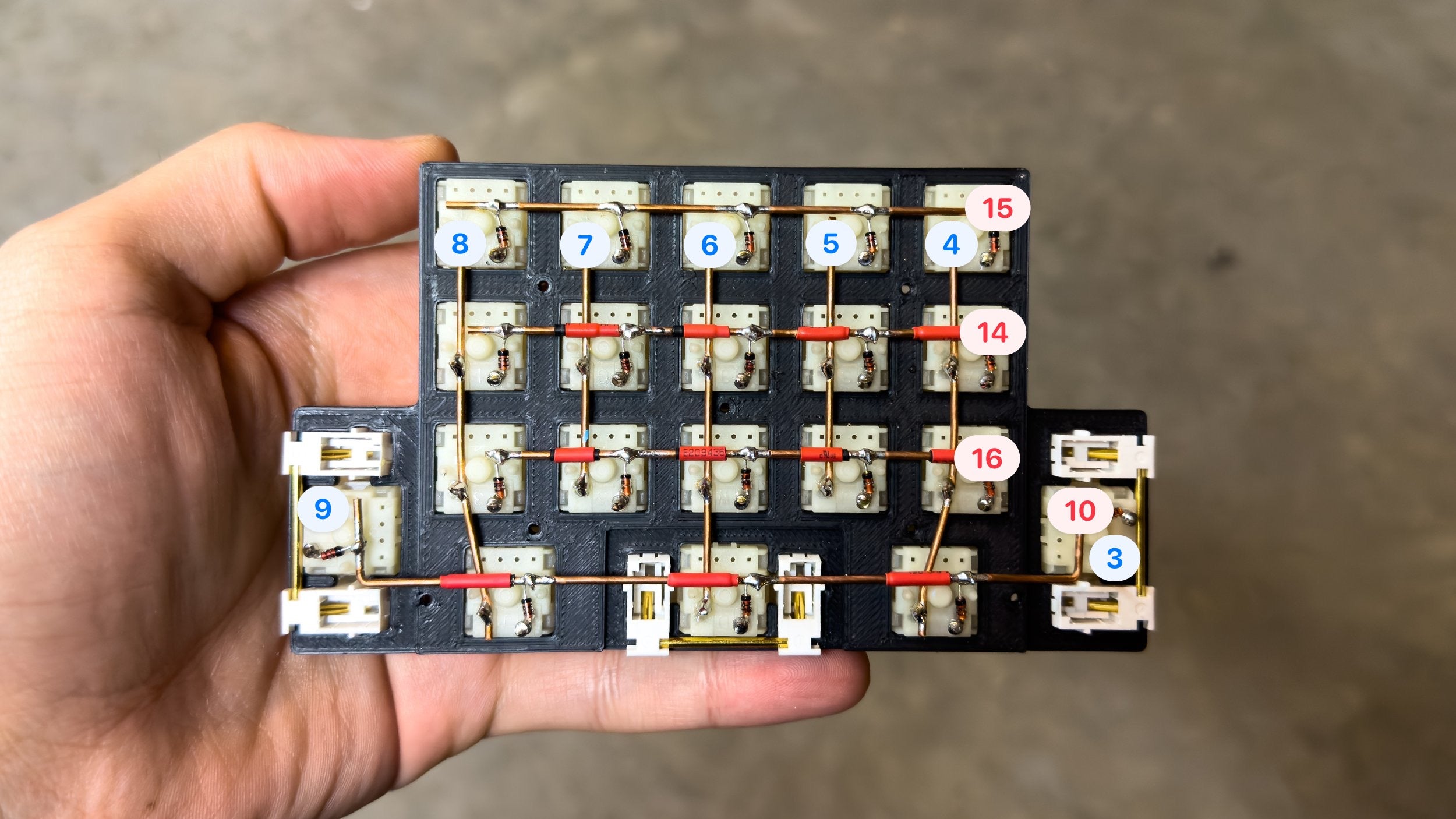 Annotated ScottoFrog wiring.