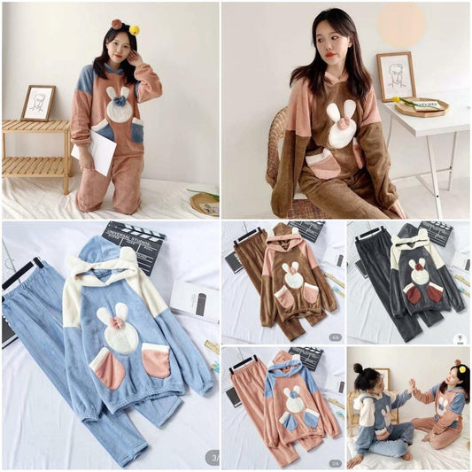 Pajamas Set,Winter Ladies Night Gown Flannel Thickened Sleep Tops Bath –  Megamall Online Store