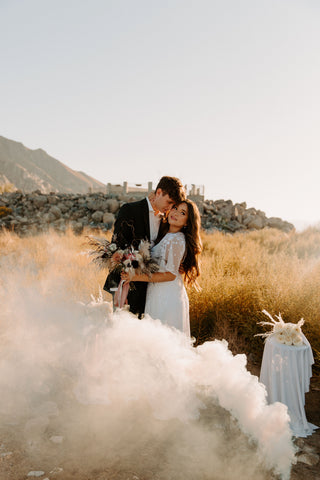 white bomb used for wedding prop