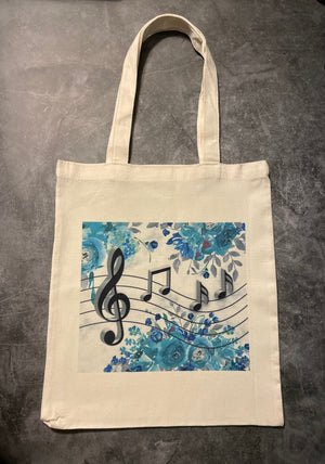 Musical Notes Canvas Tote - Nallery's Crafty Treasures LLC.