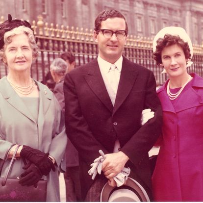 Granny, dad and mum at Buckingham Palace for his Investiture
