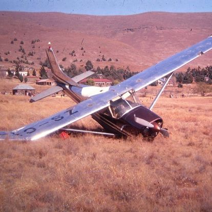 A plane that came to grief and remained for a long time in the airfield near home.