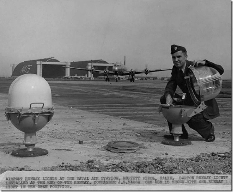 Vintage Runway light in use