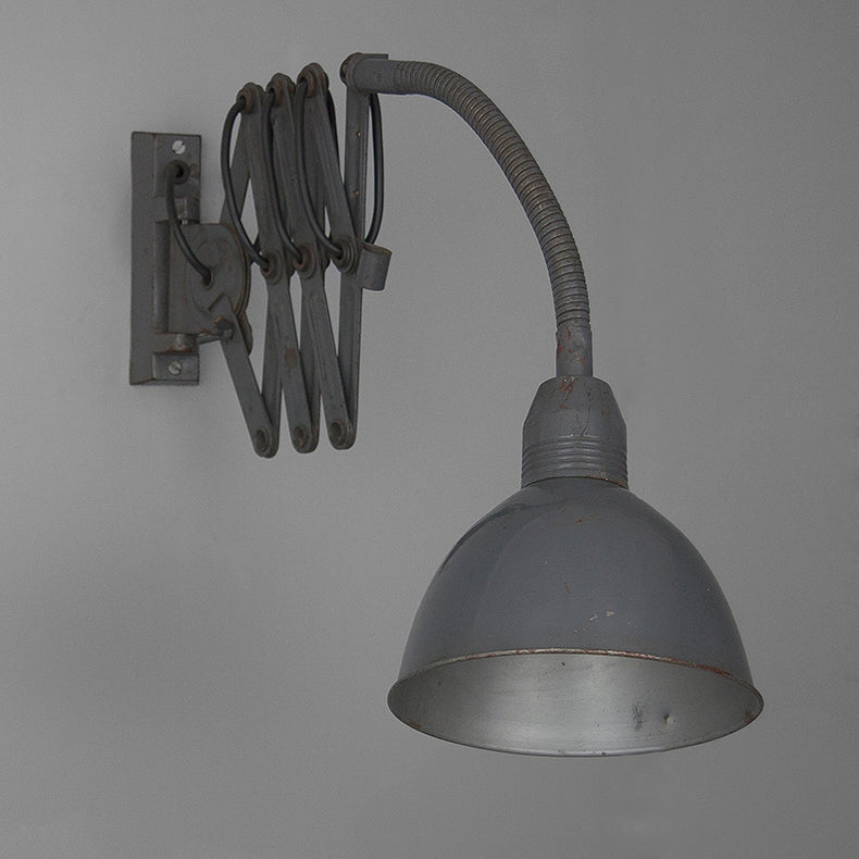 Vintage Industrial machinist wall lights in grey
