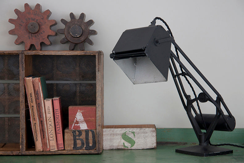 Black vintage map reading lamp 