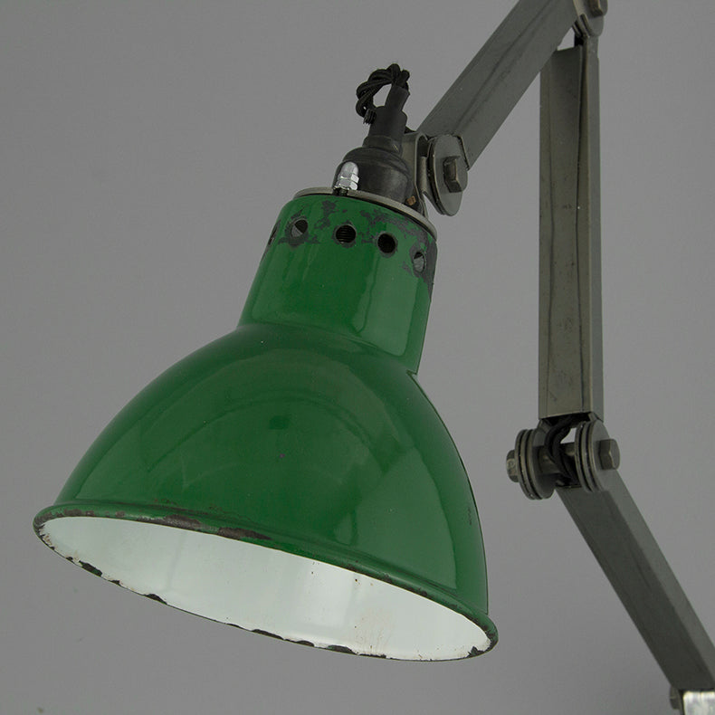 Vintage industrial green machinists wall light