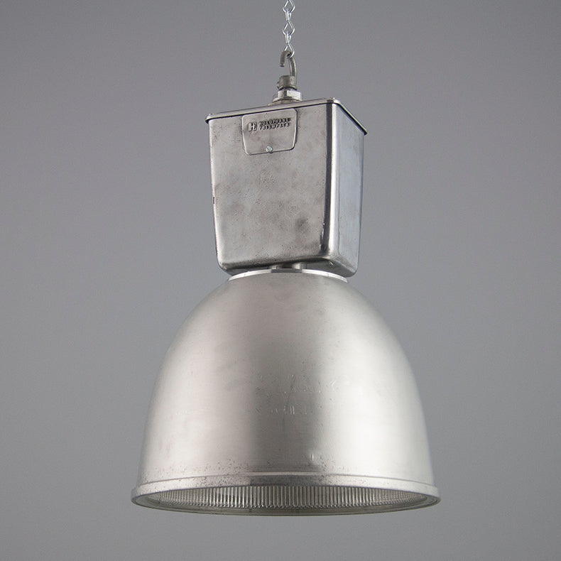 Vintage industrial Holophane pendant lights