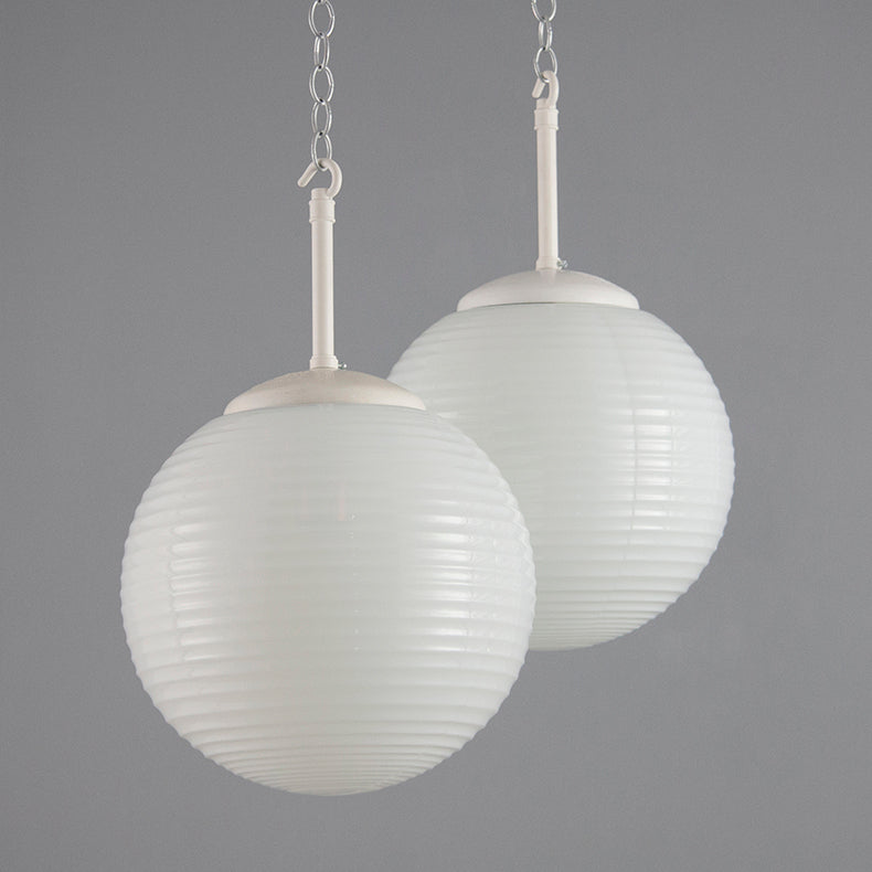 vintage ribbed opaline 1960s pendant lights