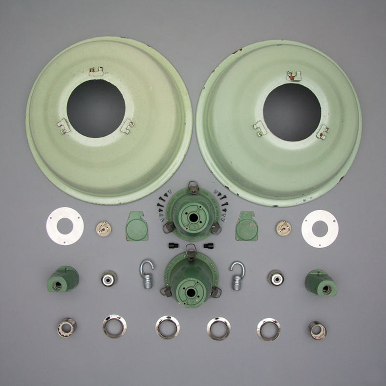 Soviet green enamel pendant lights