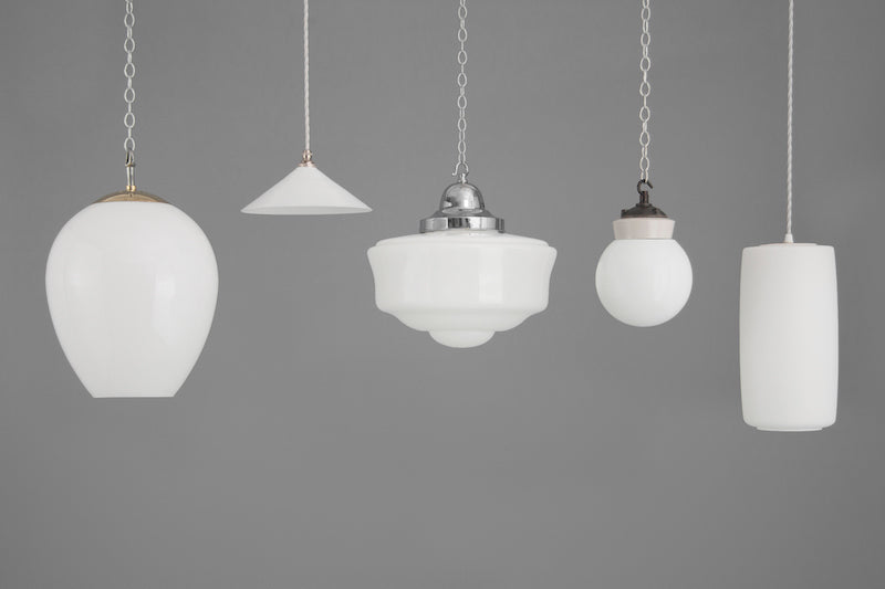 Group of white Vintage ceiling lights