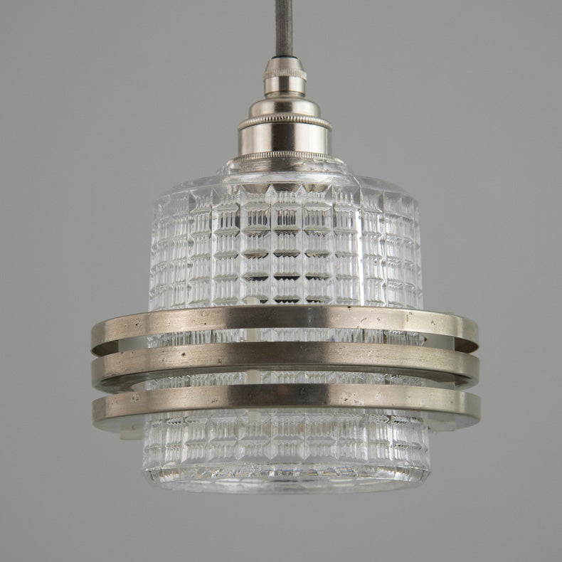 skinflint retro glass Czech pendant light