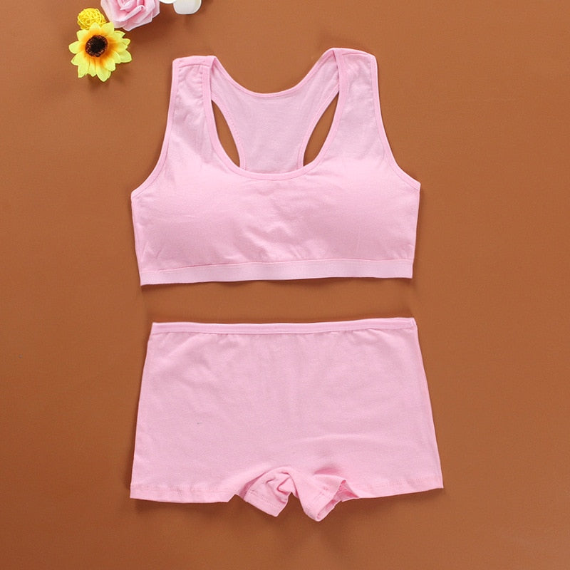 Puberty Girl Underwear Set Teenage Cotton Underwear For Young Girl