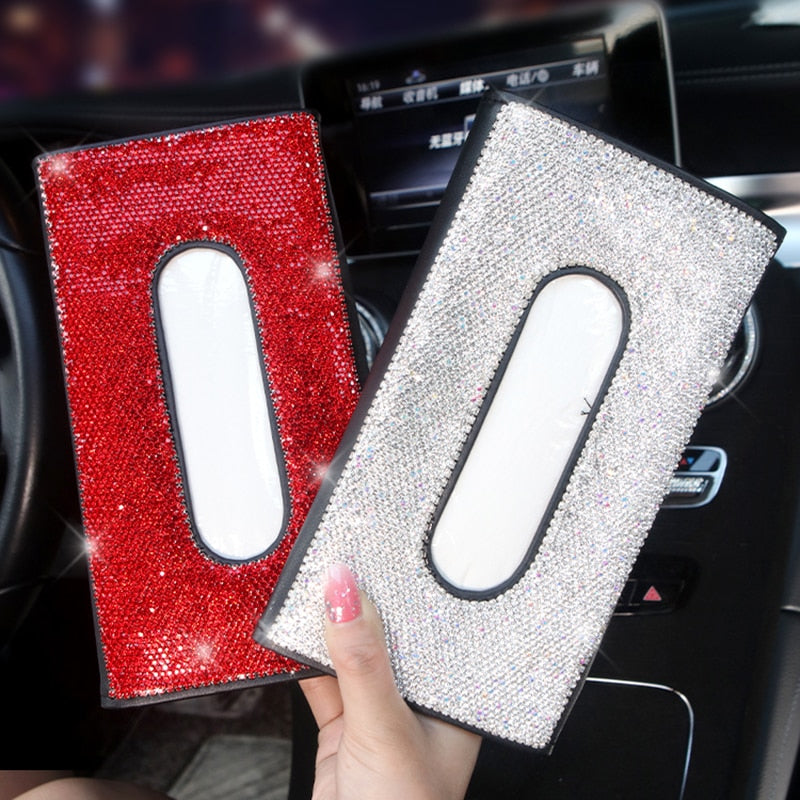 Car Tissue Box Towel Car Sun Visor PU Leather Tissue Interior Box