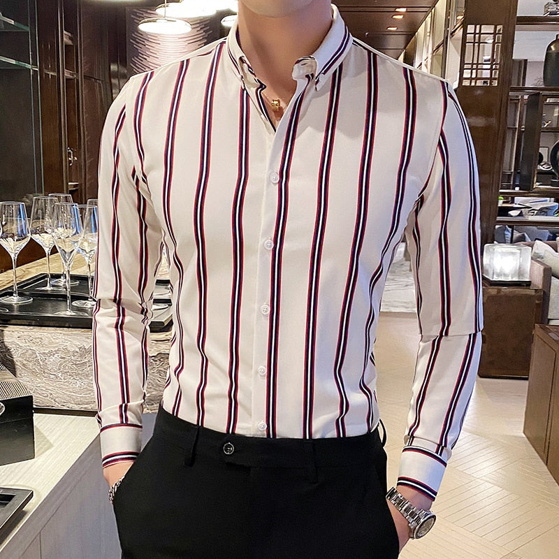 Men's Autumn Designer Fashion Casual Long Sleeve Shirt