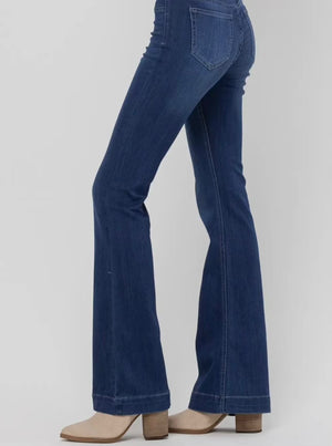 Jelly Plus Dark Denim Pull On Flare Jeans - Cedar & Bloom Clothing Co LLC