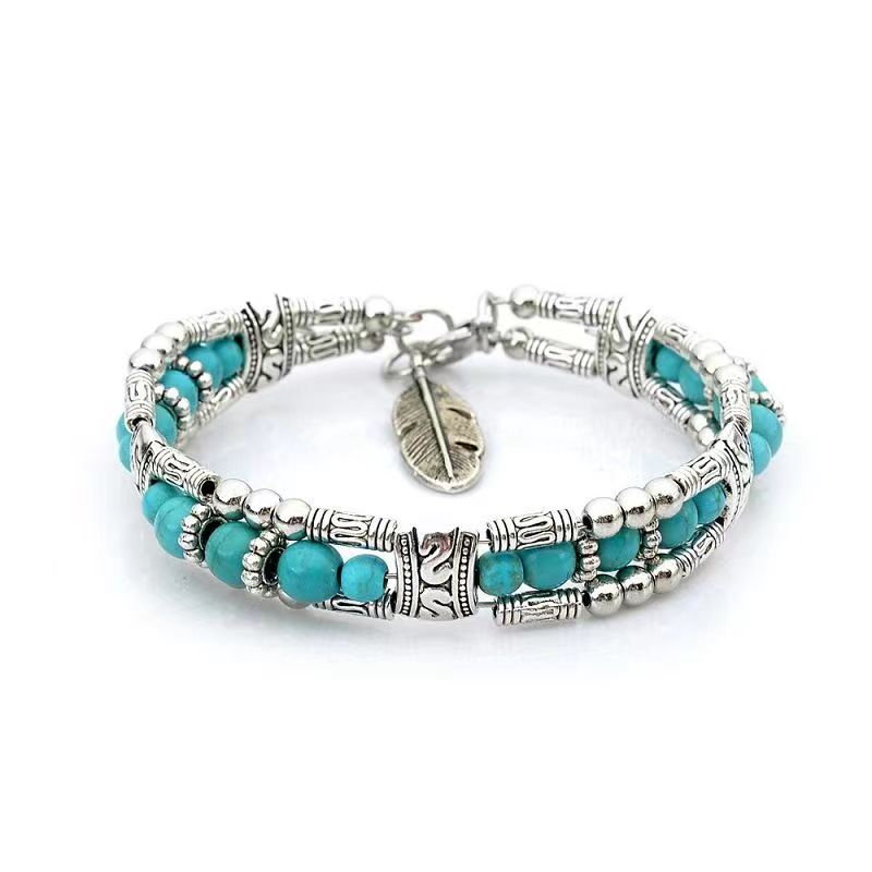 Turquoise alloy bracelet