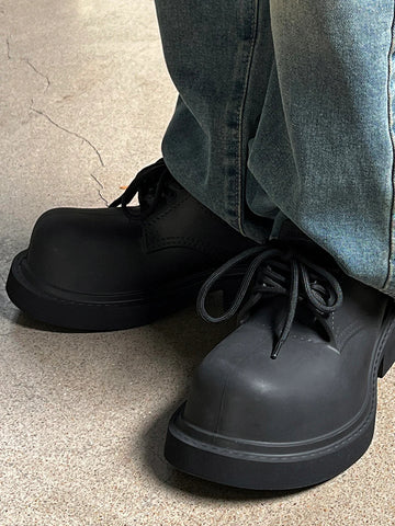 Big Toe Platform Leather Shoes