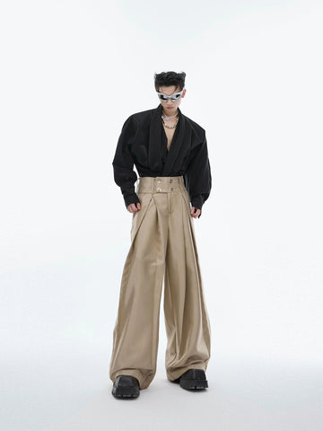 Liquid Metal High-Waisted Trousers