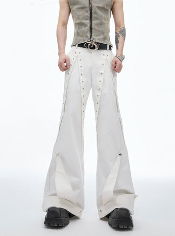 Metallic-embellished Loose Cargo Pants