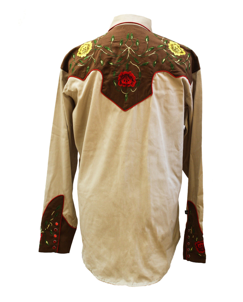 Rockmount 2-Tone Floral Tan & Brown Western Cowboy Shirt – Bronco Bill's