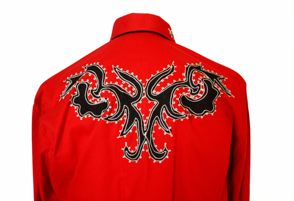 Rockmount Red Tattoo Embroidered Western Cowboy Shirt – Bronco Bill's