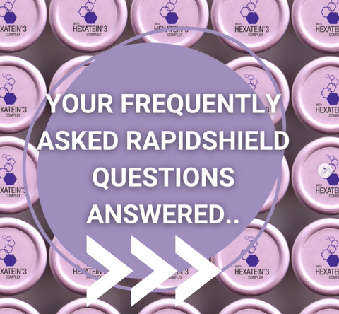 Text says 'your frequently asked RapidShield questions answered'