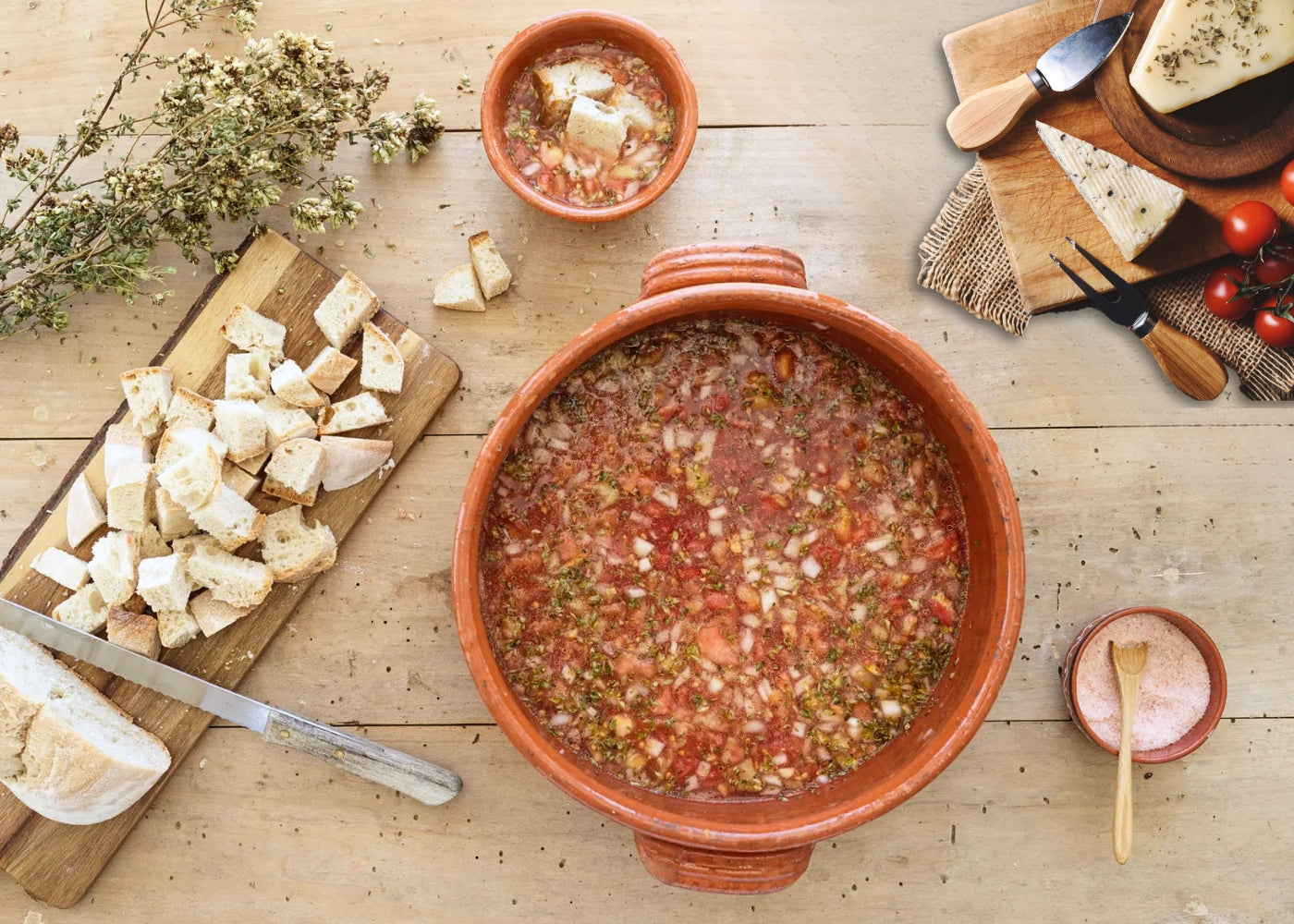 Rezeptbild zur portugiesische Gazpacho-Variante "Arjamolho". 