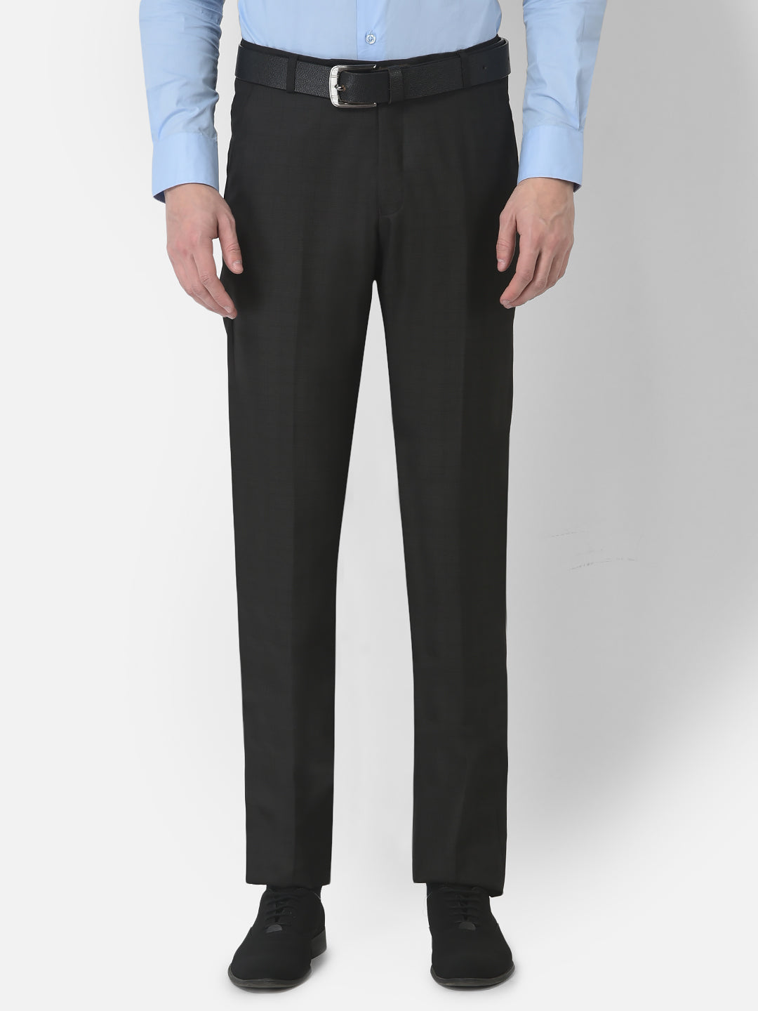 Buy Men Black Textured Slim Fit Formal Trousers Online  795952  Peter  England