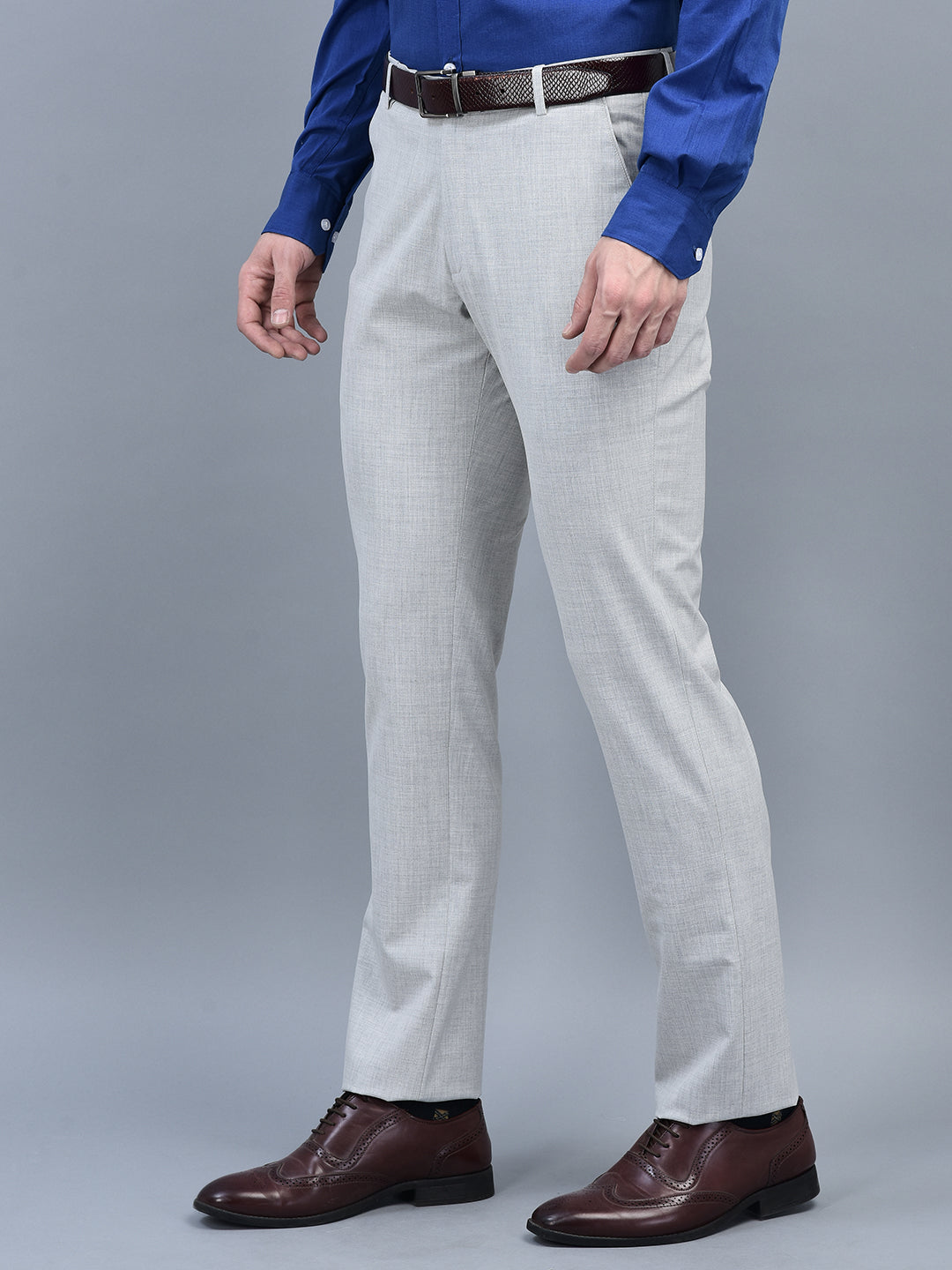 Buy Men Khaki Checked Regular Fit Formal Trousers online  Looksgudin