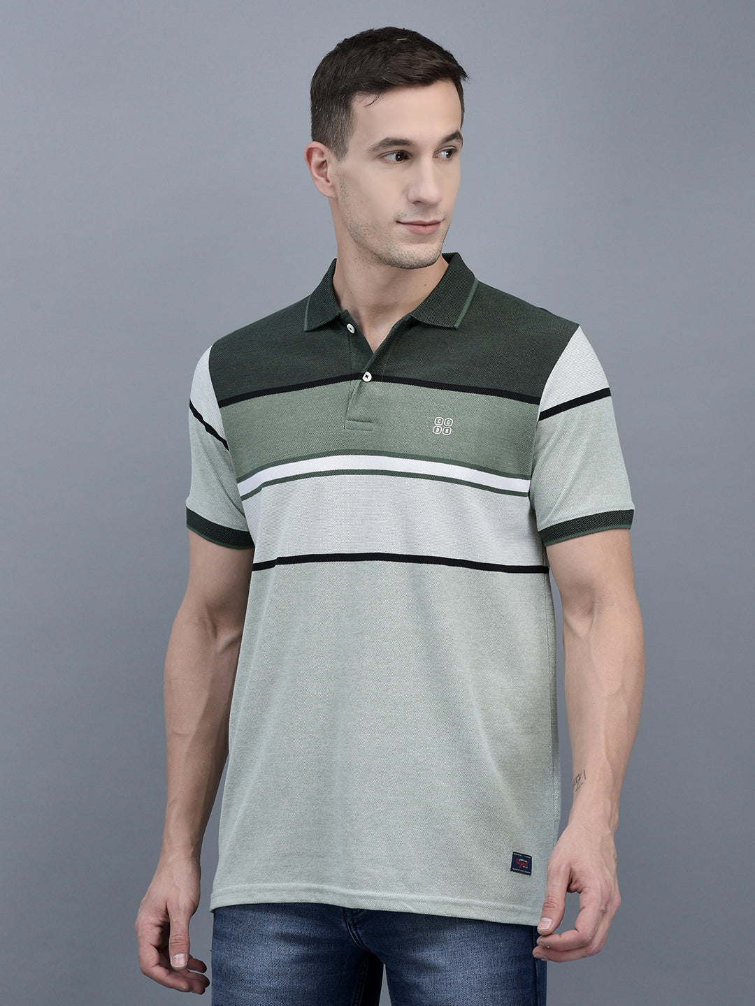 LOUIS PHILIPPE Striped Men Polo Neck Blue T-Shirt - Buy LOUIS PHILIPPE  Striped Men Polo Neck Blue T-Shirt Online at Best Prices in India