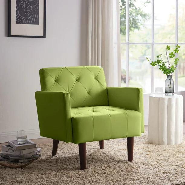 PU Leather Accent Chair with High-Density Foam Cushion