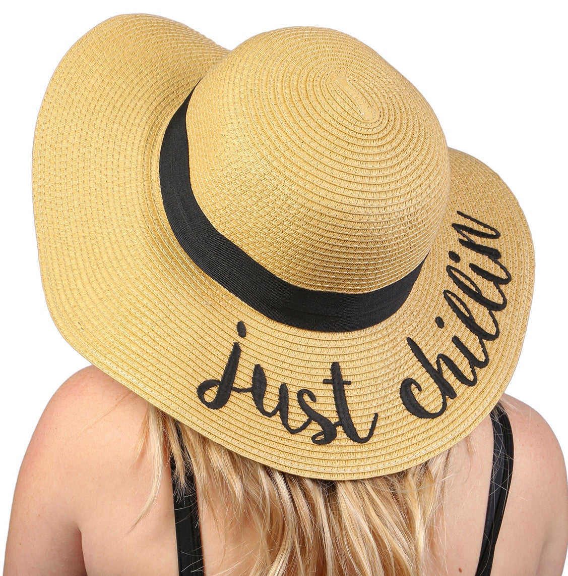 C.C Embroidered Sun Hat - Just Chillin - FUNKY JUNQUE