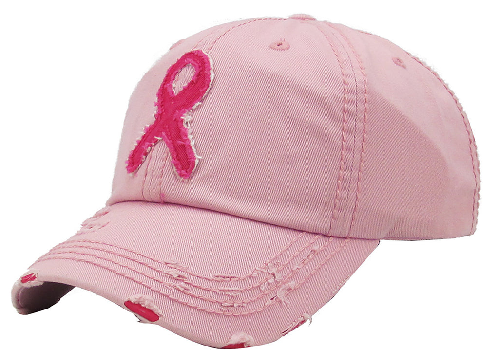 Pink Ribbon Fitted Flexfit Hat for A Cause | Breast Cancer Awareness | Fact Goods L/XL / Dark Navy