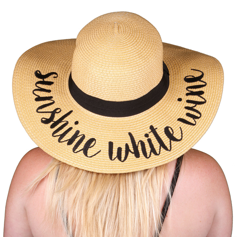 C.C Embroidered Sun Hat - Sunshine White Wine – FUNKY JUNQUE