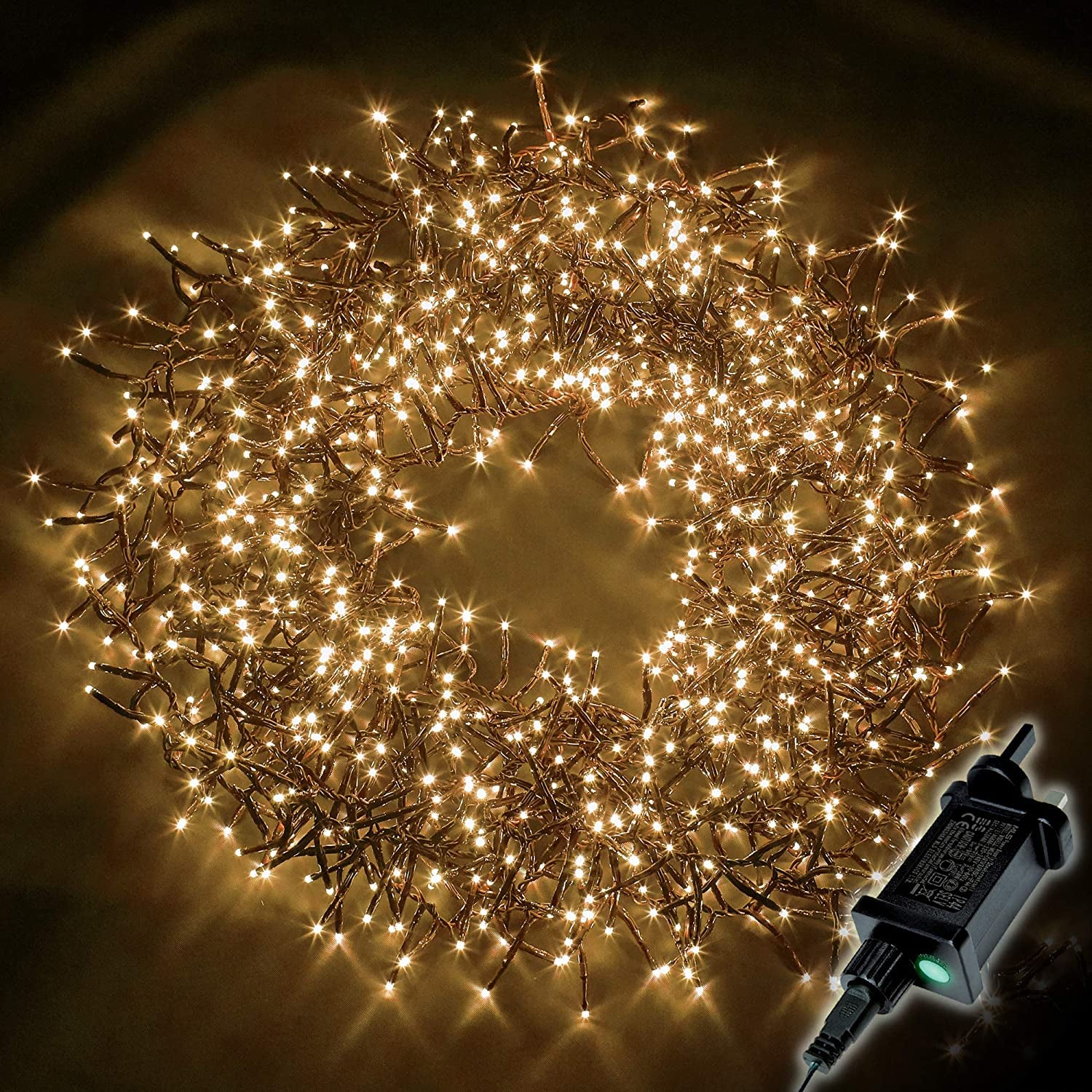 1000 warm white cluster christmas lights