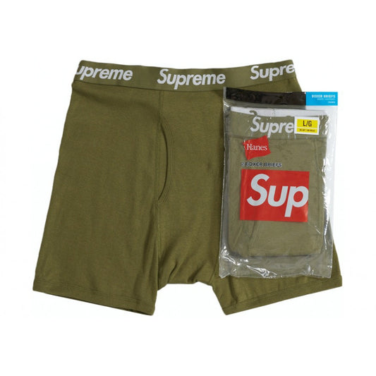 Supreme x Hanes Basics in Olive