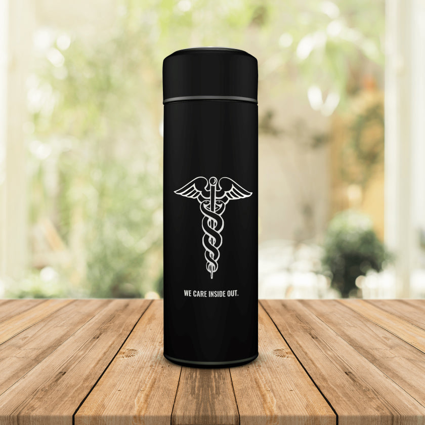 Customized Black Smart Temperature Water Bottle - love craft gift