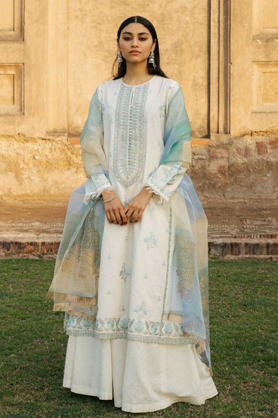 White Zara Shahjahan Salwar Suit for Eid